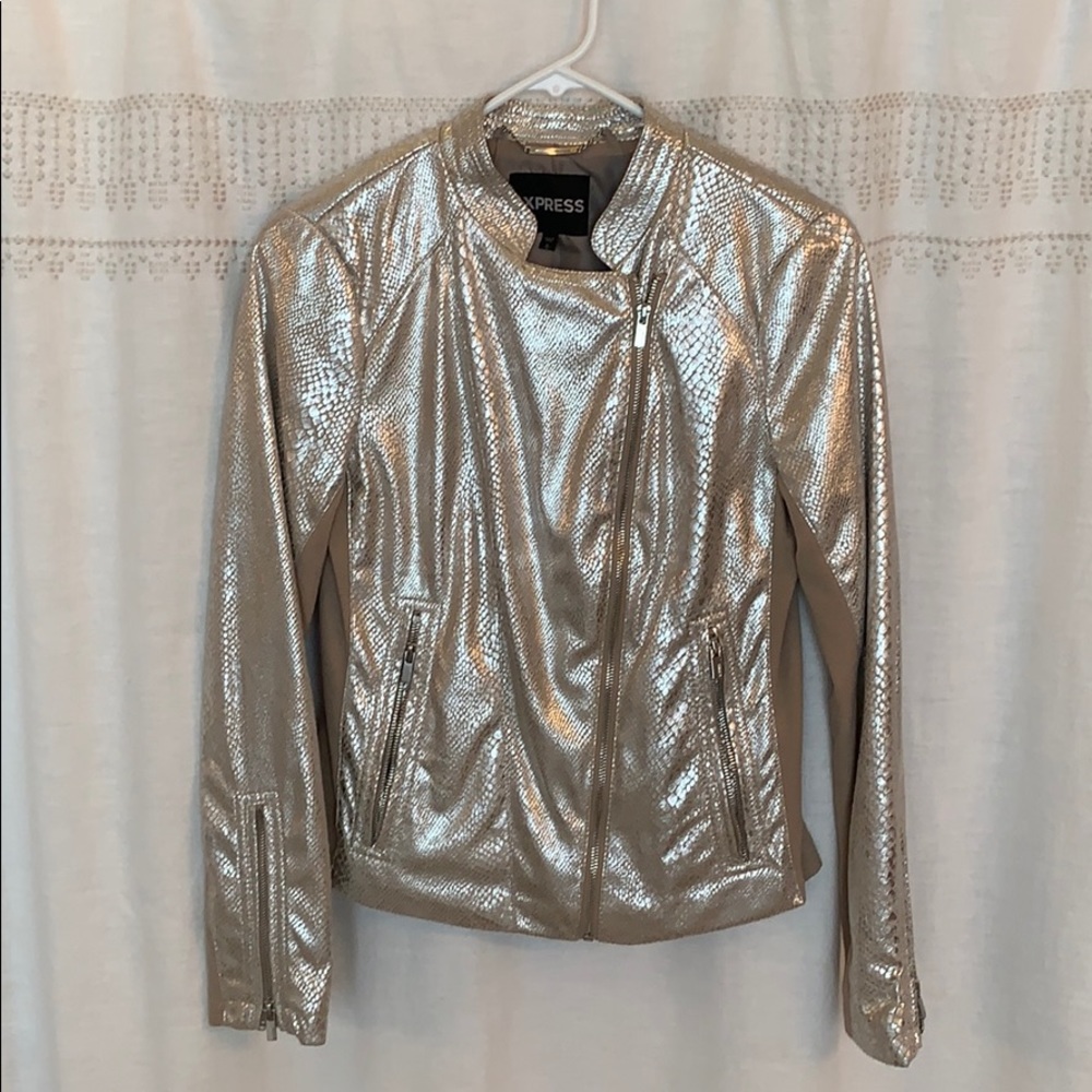 Express Metallic Snakeskin Jacket